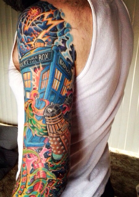 Doctor Who TARDIS Tattoo – Complete!